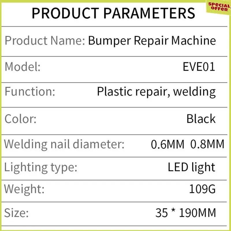 A34R 1Set Handheld Hot Welding Nails Machine Hot Stapler Plastic Welding Repairing Machine Plastic EU Plug
A34R 1Set Handheld Hot Welding Nails Machine Hot Stapler Plastic Welding Repairing Machine Plastic EU Plug