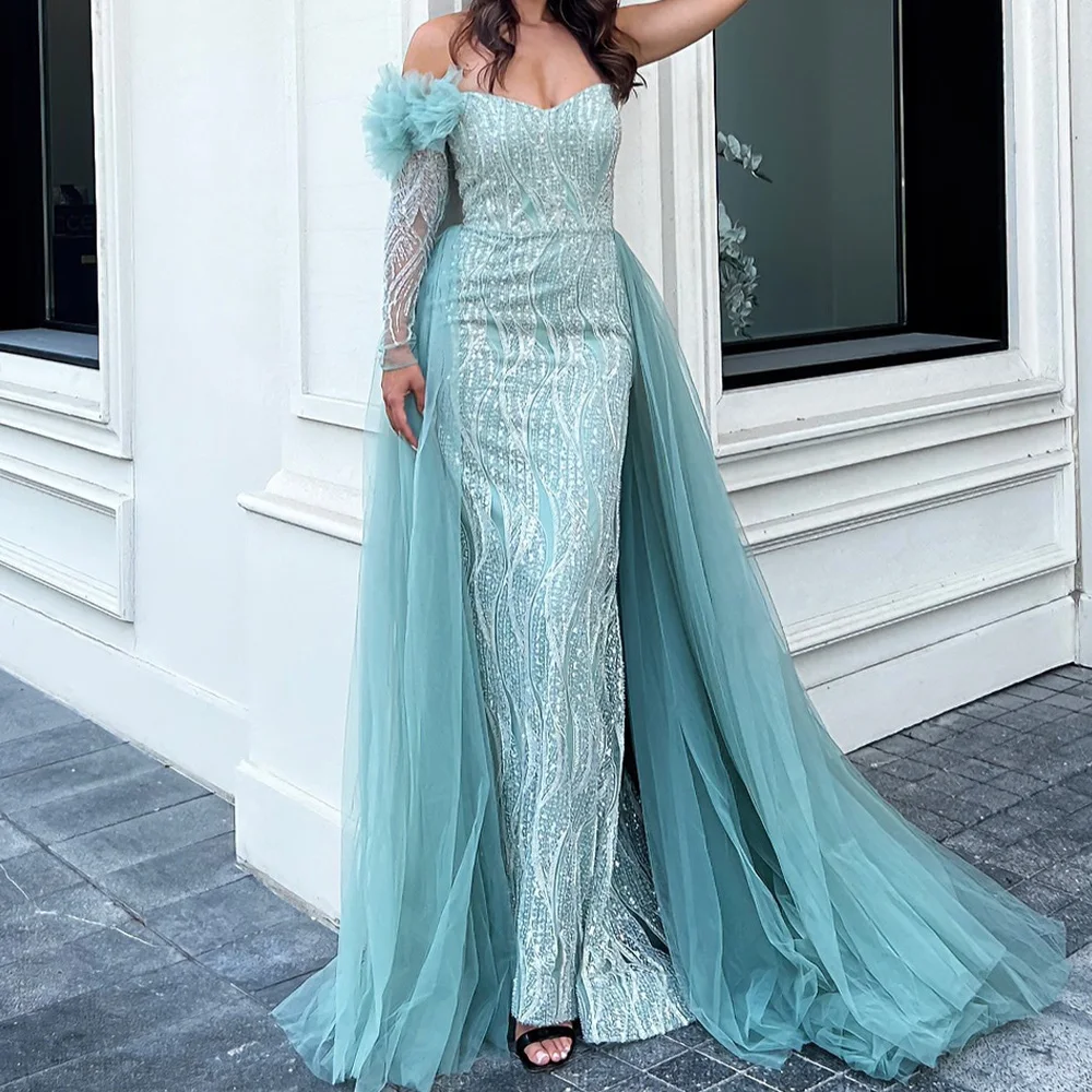 Customized Sexy Sequined Straight One Shoulder Evening Dress Temperament Long Sleeves Floor Length vestidos para mujer
Customized Sexy Sequined Straight One Shoulder Evening Dress Temperament Long Sleeves Floor Length vestidos para mujer