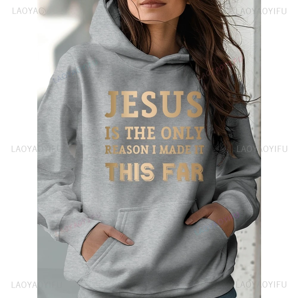 JESUS Reason Women's Hoodie Comfortable Personality Social Club Printed Pocket Adjustable Drawstring Autumn and Winter Keep Warm
JESUS Reason Women's Hoodie Comfortable Personality Social Club Printed Pocket Adjustable Drawstring Autumn and Winter Keep Warm