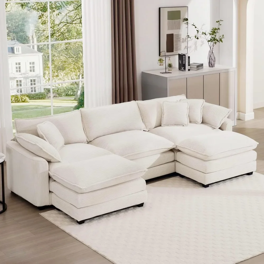 Modular Sectional Sofa,U Shaped Couch Set for Living Room, 3-Seater Comfy Cloud Couches with Movable Ottoma
Modular Sectional Sofa,U Shaped Couch Set for Living Room, 3-Seater Comfy Cloud Couches with Movable Ottoma