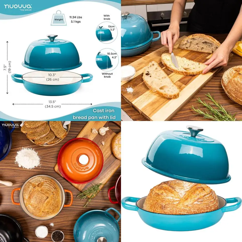 Синяя 6-квартная эмалированная чугунная голландская духовка 26 см для выпечки хлеба на закваске
Синяя 6-квартная эмалированная чугунная голландская духовка 26 см для выпечки хлеба на закваске