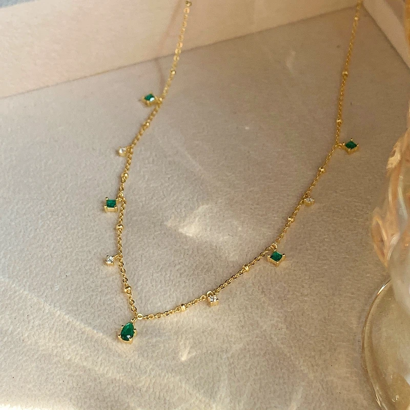 925 Sterling Silver Green Zircon Drop Necklace Charm Fine Sparkling Choker Party Gift For Women Fashion Jewelry
925 Sterling Silver Green Zircon Drop Necklace Charm Fine Sparkling Choker Party Gift For Women Fashion Jewelry