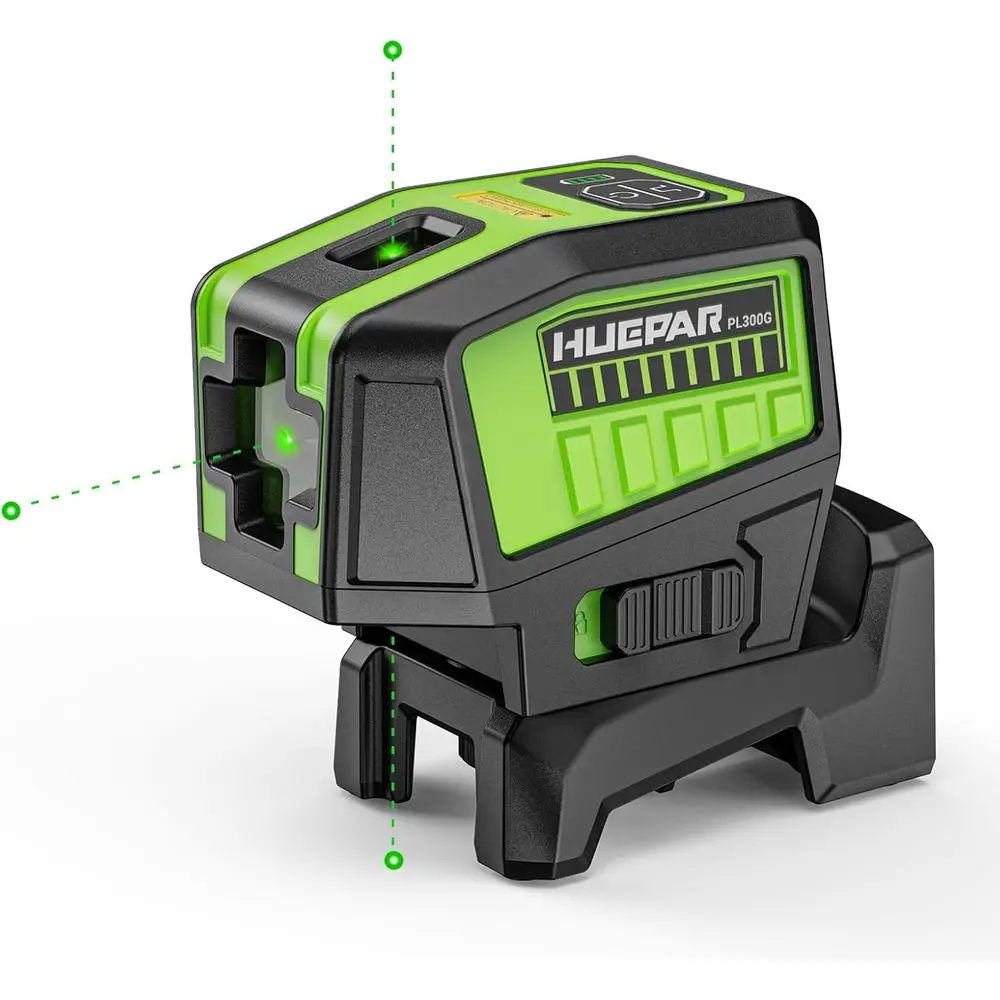 3 Point Self Leveling Laser Alignment Tool with Plus Mode (98-165Ft), Laser Plumb Dots Level with 360° Magnetic Base Includes 2