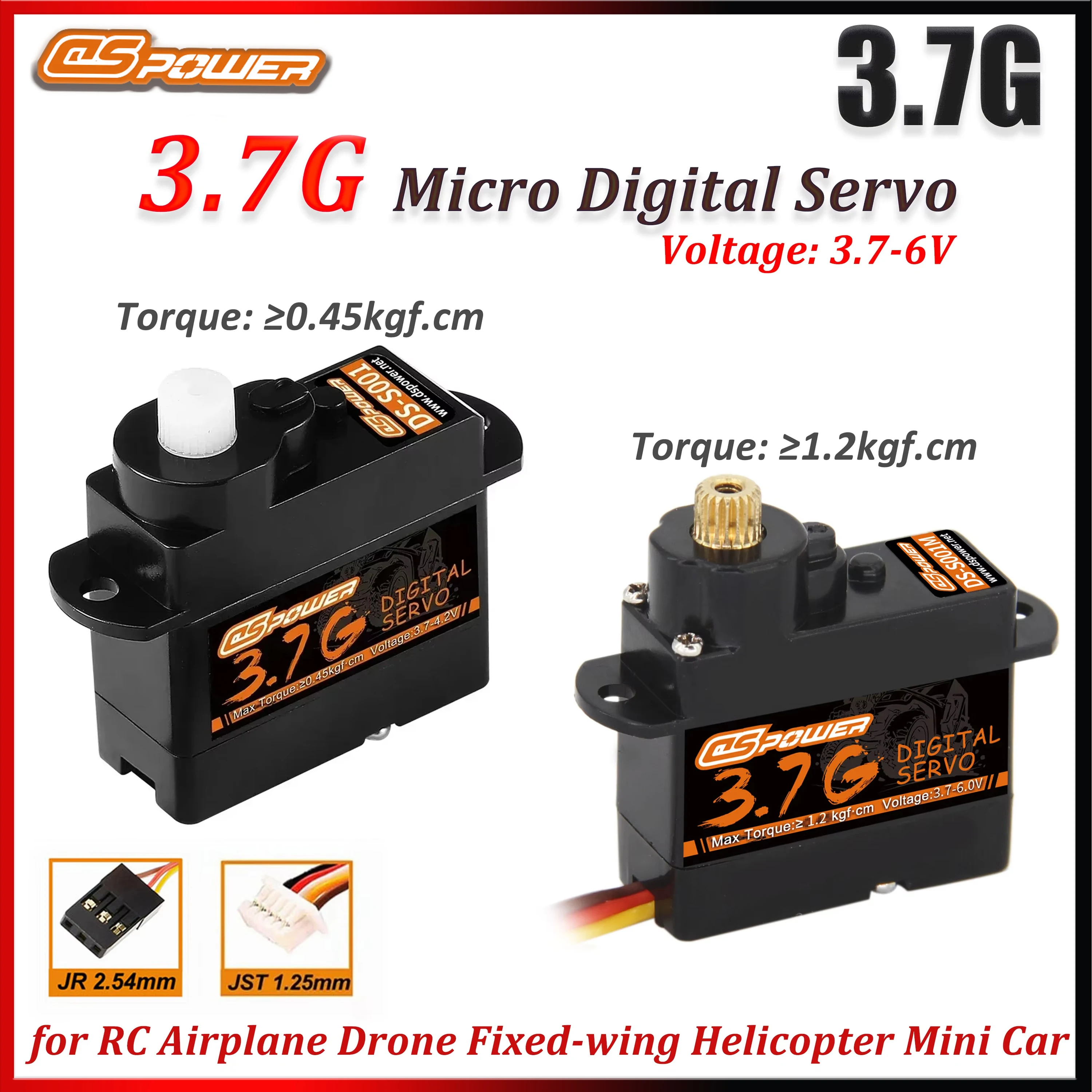 DSPOWER 3.7G Micro Digital Servo Metal/Plastic Gear Coreless Motor for RC Airplane Drone Fixed-wing Helicopter Quadcopter Car
DSPOWER 3.7G Micro Digital Servo Metal/Plastic Gear Coreless Motor for RC Airplane Drone Fixed-wing Helicopter Quadcopter Car