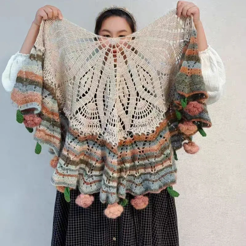 Soft Comfortable Floral Lace Wrap for Women,Handmade Knit Flower Shawl,Multi-Color Lightweight Scarf Blanket,Home Decor Gift
Soft Comfortable Floral Lace Wrap for Women,Handmade Knit Flower Shawl,Multi-Color Lightweight Scarf Blanket,Home Decor Gift