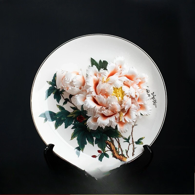 Ceramic peony flower hanging plate ornament Chinese living room TV cabinet wine cabinet Bogu rack ornament housewarming new home
Ceramic peony flower hanging plate ornament Chinese living room TV cabinet wine cabinet Bogu rack ornament housewarming new home