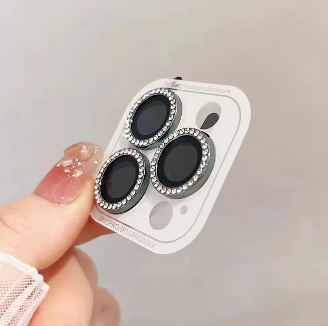 2-3Pcs Glitter Diamond Camera Lens Screen Protector For IPhone 17 16 15 Pro Max 12 Mini Plus 15Pro Tempered Glass Full Cover 2-3Pcs Glitter Diamond Camera Lens Screen Protector For IPhone 17 16 15 Pro Max 12 Mini Plus 15Pro Tempered Glass Full Cover