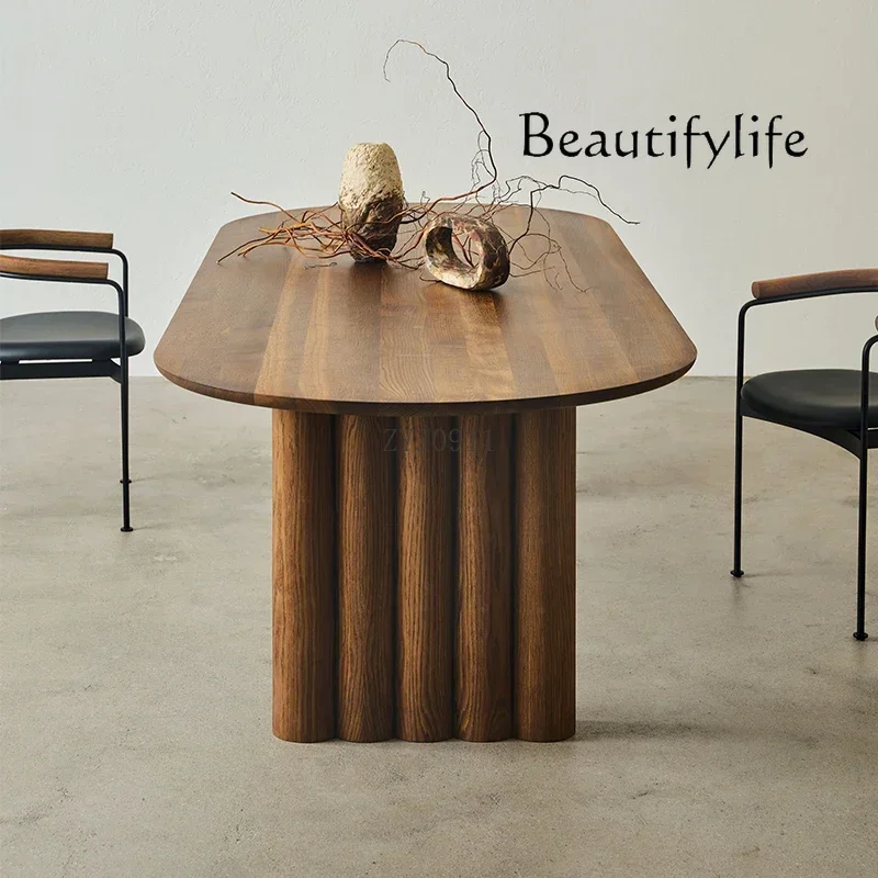 J X Средневековый простой длинный стол из цельного дерева в стиле ретро, офисный овальный стол
J X Средневековый простой длинный стол из цельного дерева в стиле ретро, офисный овальный стол