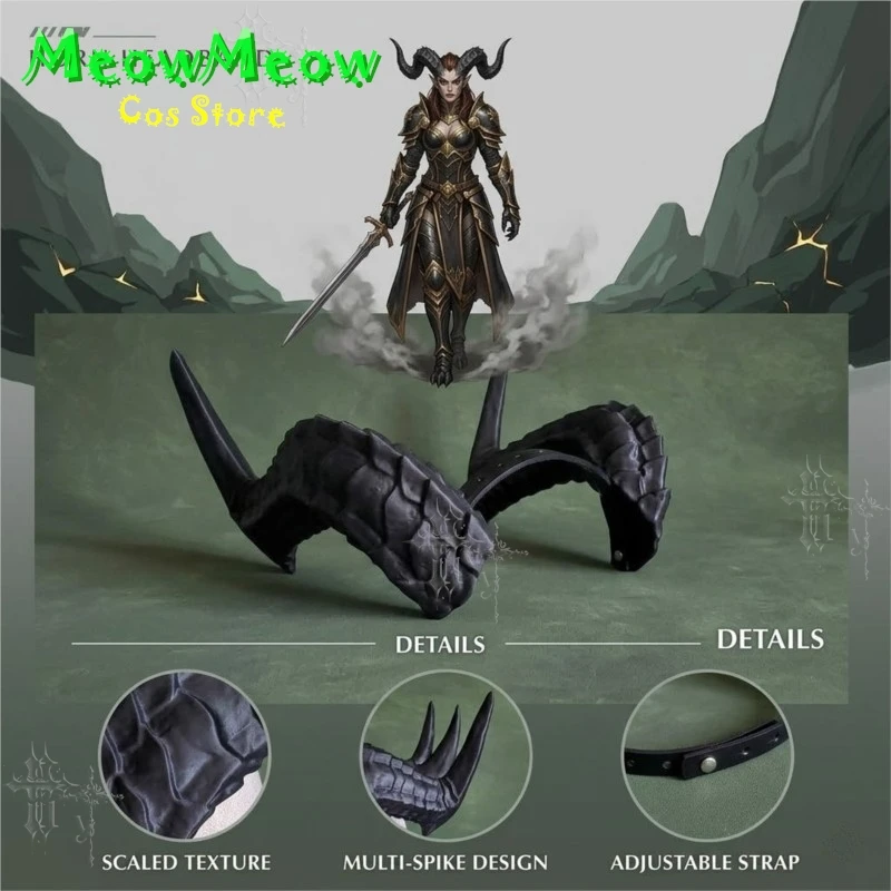 Textured Black Dragon Demon Horn Cosplay Headwear Gothic Fantasy Beast Horn Accessory For Medieval Theme Party Halloween Anime
Textured Black Dragon Demon Horn Cosplay Headwear Gothic Fantasy Beast Horn Accessory For Medieval Theme Party Halloween Anime