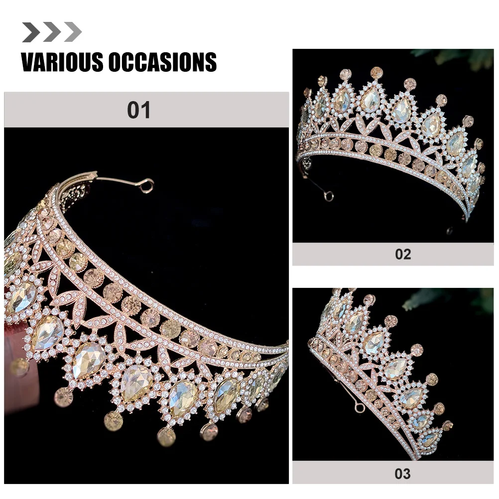 Bridal Rhinestone Crown Tiara Baroque Design Wedding Birthday Party Headpiece Elegant Bride Tiara Bachelorette Crown 
Bridal Rhinestone Crown Tiara Baroque Design Wedding Birthday Party Headpiece Elegant Bride Tiara Bachelorette Crown