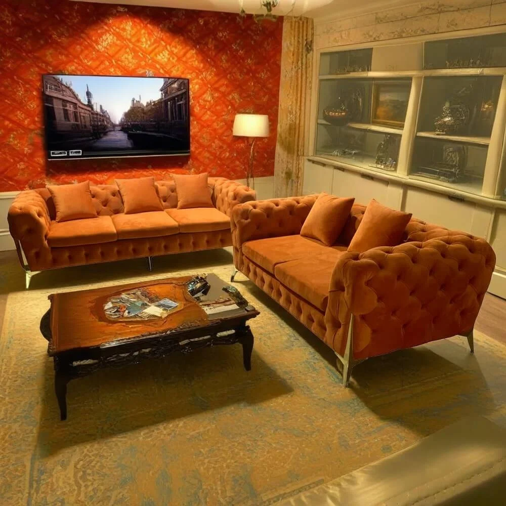 dp-Chesterfield Fabric Loveseat Sofa for Living Room Furniture!
dp-Chesterfield Fabric Loveseat Sofa for Living Room Furniture!