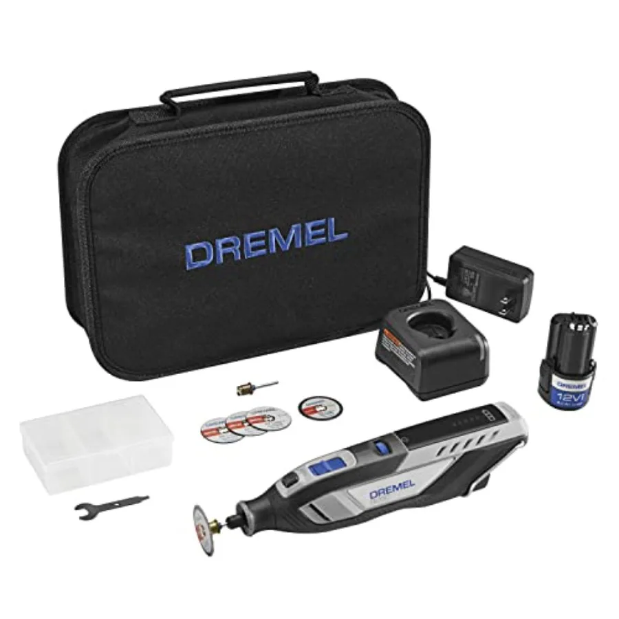 8250-5 12V Lithium-Ion Variable Speed Cordl Rotary Tool with Brushl Motor - 5 Rotary Tool Accories, 3Ah Battery, Charger, and T
8250-5 12V Lithium-Ion Variable Speed Cordl Rotary Tool with Brushl Motor - 5 Rotary Tool Accories, 3Ah Battery, Charger, and T