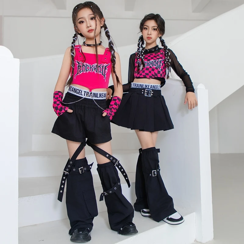 New Modern Dance Clothes Girls Cheerlead Jazz Costume Pink Vest Black Skirt Y2K Kpop Performance Suit Concert Stage Wear BL15523
New Modern Dance Clothes Girls Cheerlead Jazz Costume Pink Vest Black Skirt Y2K Kpop Performance Suit Concert Stage Wear BL15523