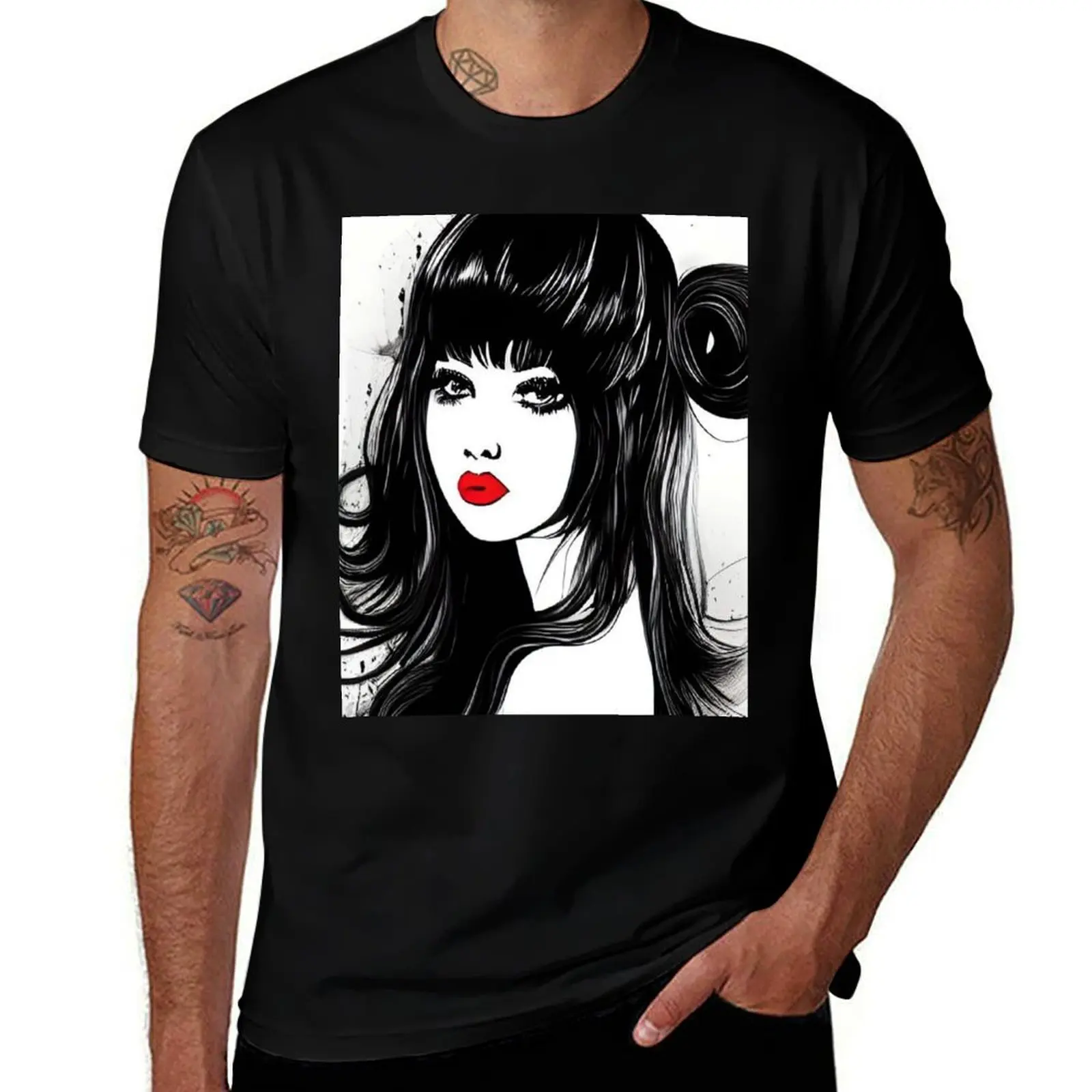 Black and White Lady T-Shirt t shirts for man graphic cars man t shirts graphic
Black and White Lady T-Shirt t shirts for man graphic cars man t shirts graphic