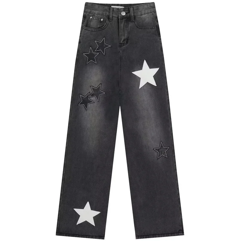 Retro American Star Embroidery Loose Straight Leg Jeans Unisex High Street Fashion Long Trousers Men's Women's Casual Pants
Retro American Star Embroidery Loose Straight Leg Jeans Unisex High Street Fashion Long Trousers Men's Women's Casual Pants