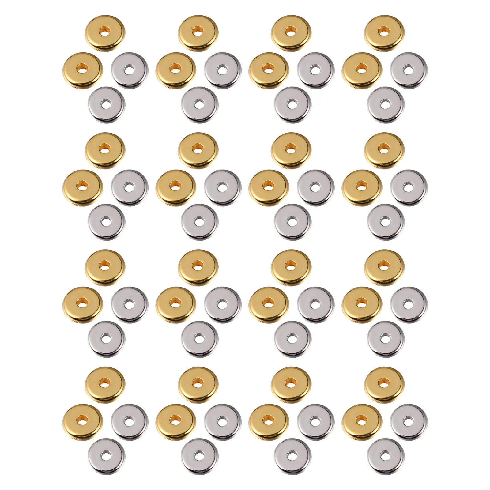 80Pcs Jewelry Making Spacer Beads Flat Round Stainless Steel Disc Small Loose Beads for Bracelets Necklaces DIY Craft
80Pcs Jewelry Making Spacer Beads Flat Round Stainless Steel Disc Small Loose Beads for Bracelets Necklaces DIY Craft