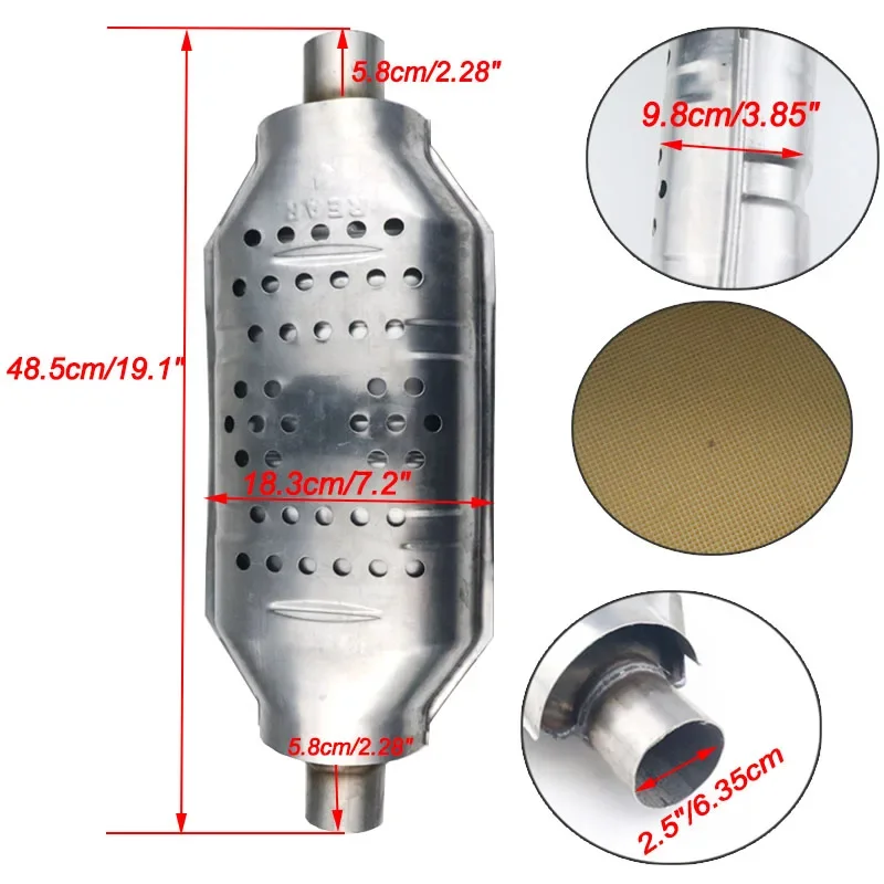 2.5"/63mm Universal Exhaust Catalytic Converters w/Guard Shield For Ford/Chevrolet Silverado Stainless Steel
2.5"/63mm Universal Exhaust Catalytic Converters w/Guard Shield For Ford/Chevrolet Silverado Stainless Steel