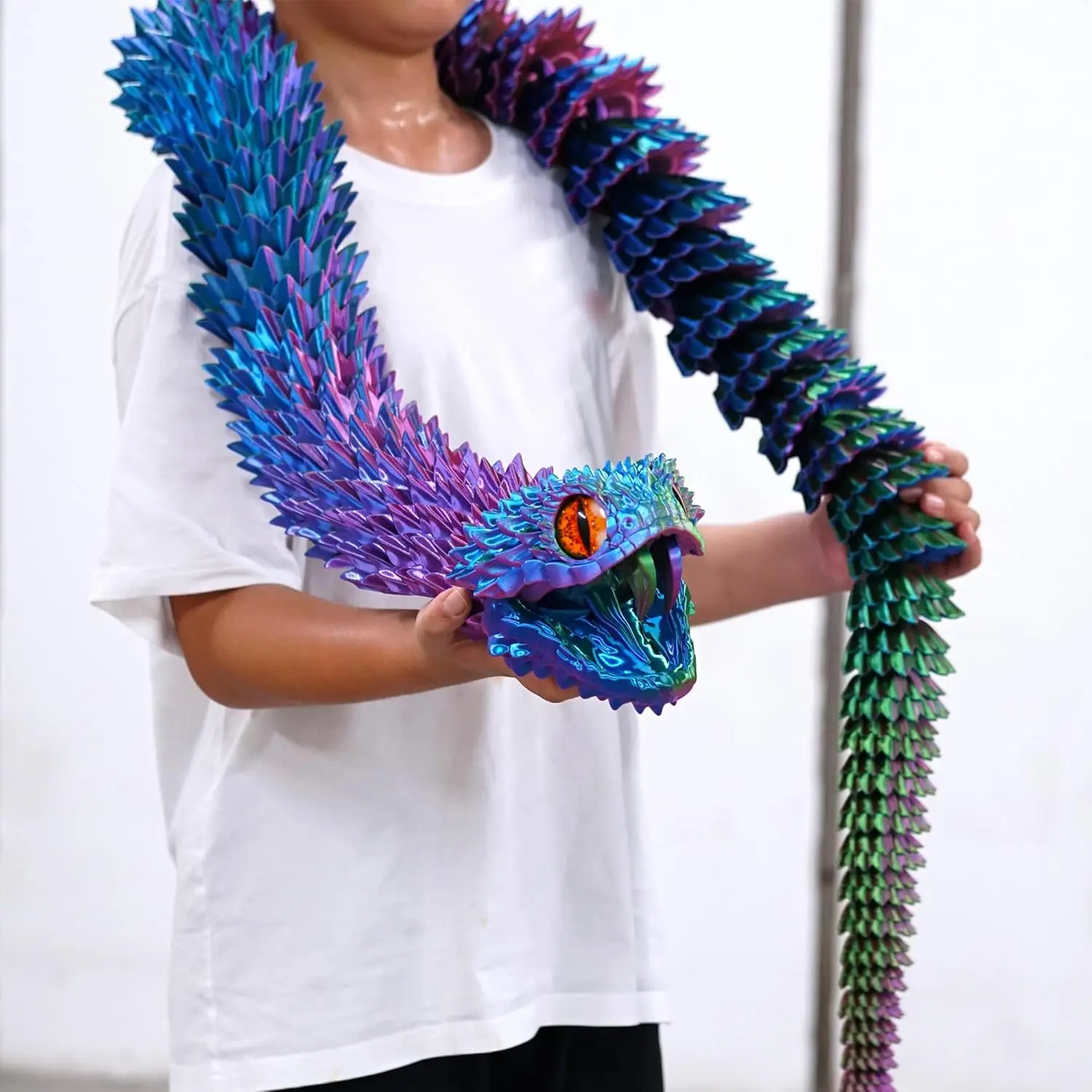 47.5inch Large 3D Printed Snake Model with Movable Teeth and Flexible Joints, Stress Relief Fidget Toy for ADHD, Fantasy Gift
47.5inch Large 3D Printed Snake Model with Movable Teeth and Flexible Joints, Stress Relief Fidget Toy for ADHD, Fantasy Gift