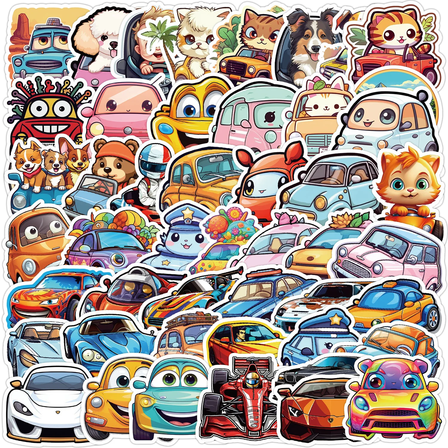50Pcs Cartoon Cute Anthropomorphic Car Series Stickers Suitcase Phone Case Water Bottle Waterproof Decoration Diy Sticker Packs
50Pcs Cartoon Cute Anthropomorphic Car Series Stickers Suitcase Phone Case Water Bottle Waterproof Decoration Diy Sticker Packs