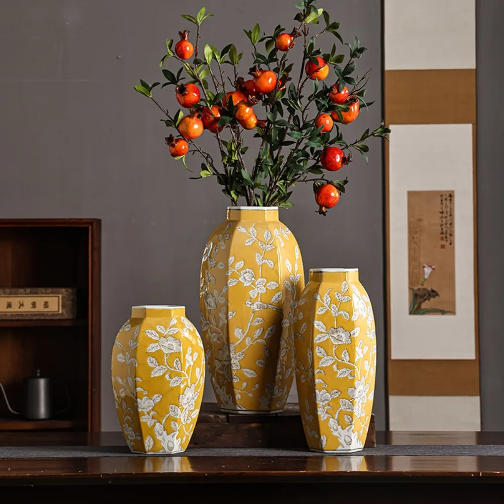 hexagonal yellow glazed ceramic vase, home ornaments, home decorations, creative vase, high-quality and hydroponic
hexagonal yellow glazed ceramic vase, home ornaments, home decorations, creative vase, high-quality and hydroponic