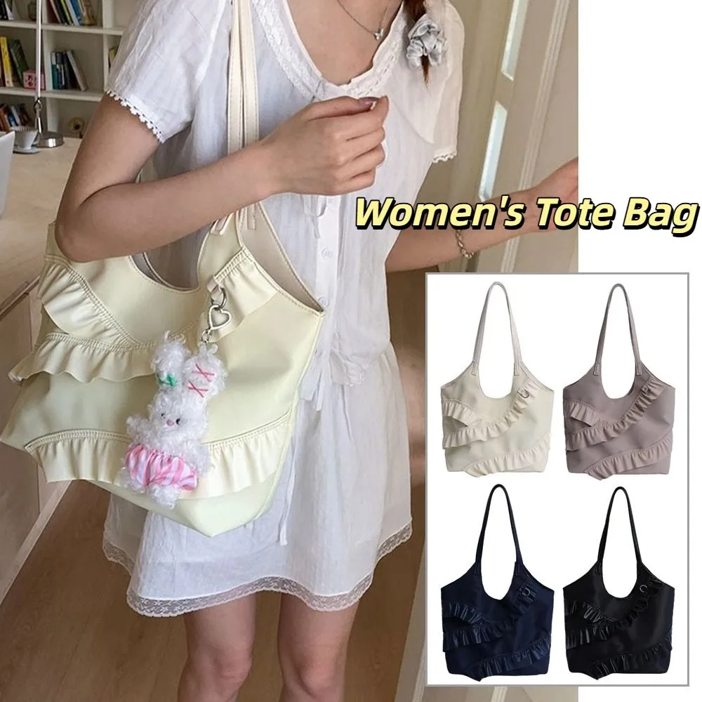 Fashion Korean Frill Shoulder Bag Stylish Large Capacity Ruffle Tote Bag Sweet Pu Leather Women's Handbag Commuting
Fashion Korean Frill Shoulder Bag Stylish Large Capacity Ruffle Tote Bag Sweet Pu Leather Women's Handbag Commuting
