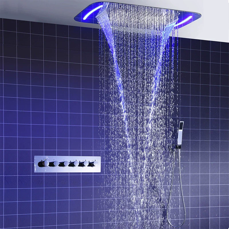 Smart Multifunction LED Bathroom Shower Faucet Concealed Rainfall Shower Faucet Ceiling Thermostatic Chrome Bath Shower Mixer
Smart Multifunction LED Bathroom Shower Faucet Concealed Rainfall Shower Faucet Ceiling Thermostatic Chrome Bath Shower Mixer