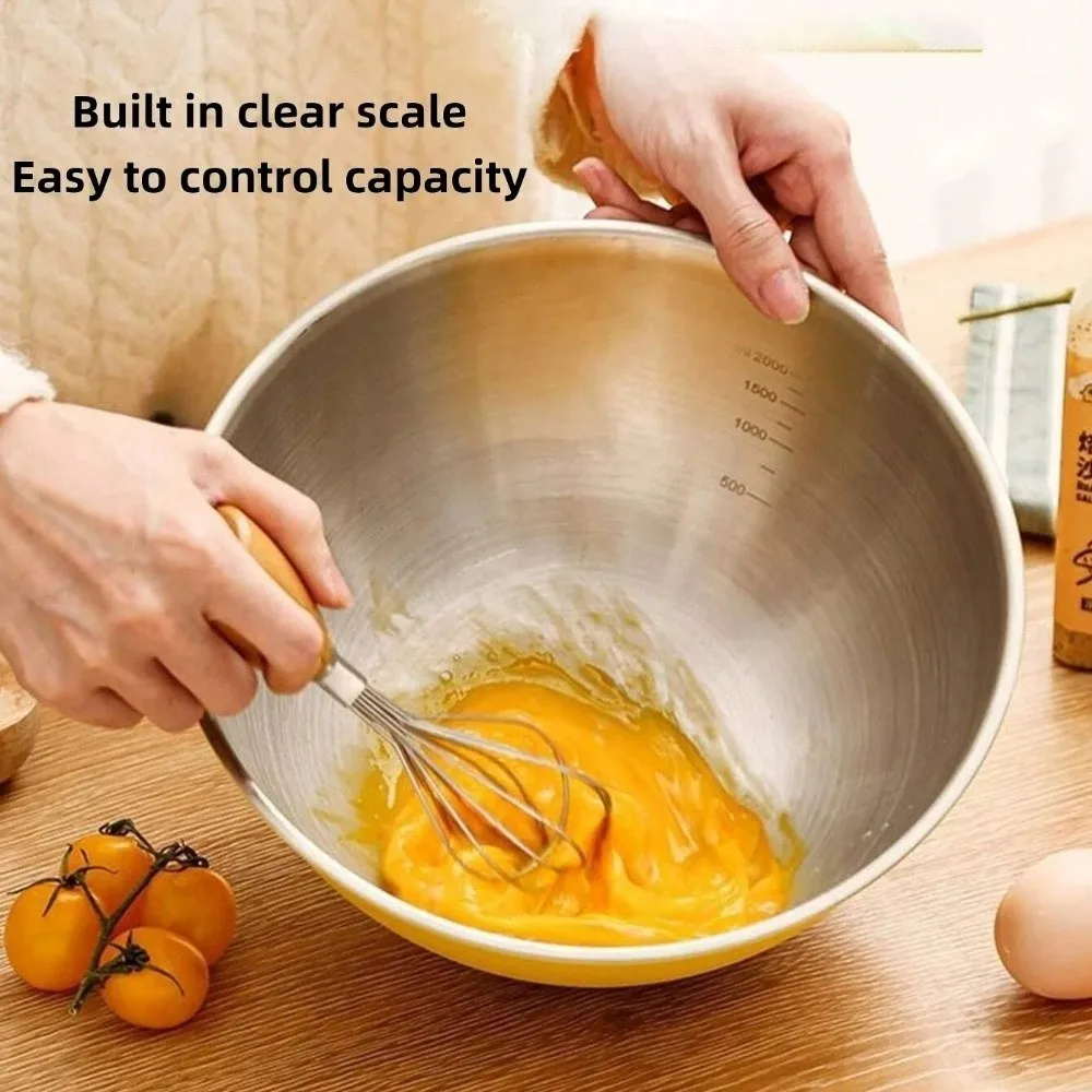 Stainless Steel Stainless Steel Salad Bowls with Scale Easy To Clean Mixing Basin Big Capacity Egg Flour Mixing
Stainless Steel Stainless Steel Salad Bowls with Scale Easy To Clean Mixing Basin Big Capacity Egg Flour Mixing