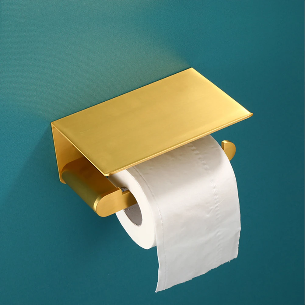 Golden Aluminum Alloy Paper Towel Holder Brushed Texture Wall Mount Tissue Roll Shelf Mobile Phone Storage Bathroom
Golden Aluminum Alloy Paper Towel Holder Brushed Texture Wall Mount Tissue Roll Shelf Mobile Phone Storage Bathroom