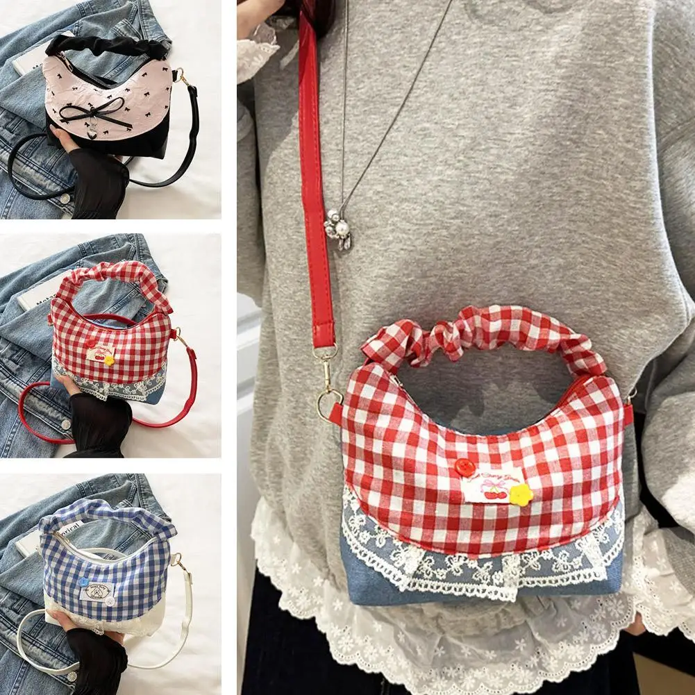  Sweet Bow Lace Plaid Dumpling Bag French Underarm Single-shoulder Bag Daily Bag Bag Crossbody Commuting Tote Pouch R4g8
Sweet Bow Lace Plaid Dumpling Bag French Underarm Single-shoulder Bag Daily Bag Bag Crossbody Commuting Tote Pouch R4g8