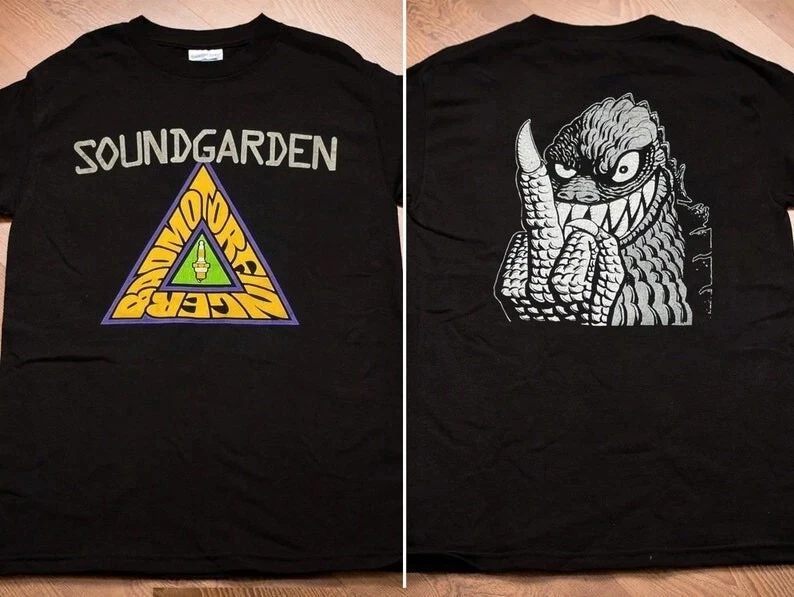 Лето 2025 г., футболка Soundgarden Bad Motor Finger Godzilla со средним пальцем, хлопковая футболка с круглым вырезом
Лето 2025 г., футболка Soundgarden Bad Motor Finger Godzilla со средним пальцем, хлопковая футболка с круглым вырезом