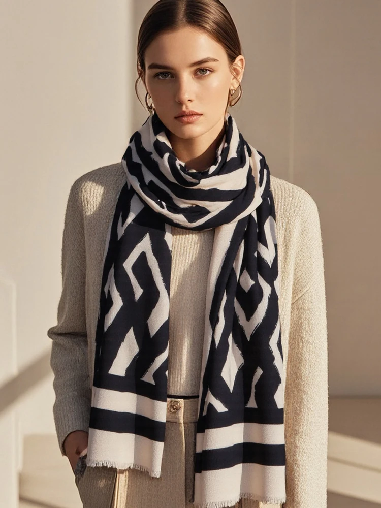 Женский зимний элегантный вязаный шарф, платок, повседневный клетчатый принт, мягкий теплый шарф, женский платок, бандана, шаль в Корейском стиле 
Женский зимний элегантный вязаный шарф, платок, повседневный клетчатый принт, мягкий теплый шарф, женский платок, бандана, шаль в Корейском стиле