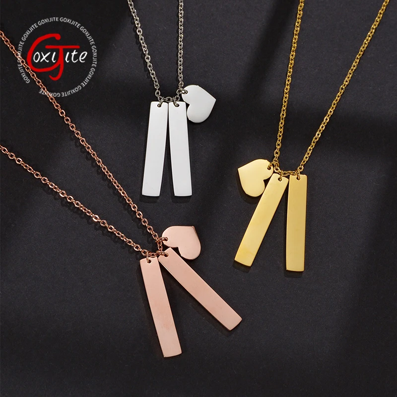 Goxijite Personalized Love Pendant Stainless Steel Long Bar Necklace Engraved Name Double Bar Necklaces Party Jewelry Gift
Goxijite Personalized Love Pendant Stainless Steel Long Bar Necklace Engraved Name Double Bar Necklaces Party Jewelry Gift