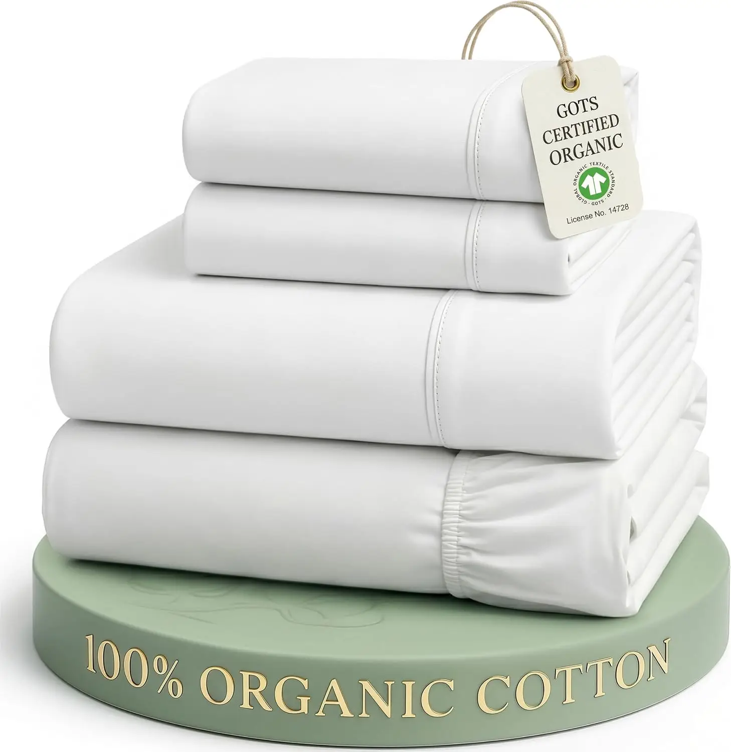 Queen Sheets 100% Organic Cotton GOTS Certified Percale Weave Deep Pocket 4 Piece Soft Breathable Cooling Lightweight All Season Machine Washable Crisp - White
Queen Sheets 100% Organic Cotton GOTS Certified Percale Weave Deep Pocket 4 Piece Soft Breathable Cooling Lightweight All Season Machine Washable Crisp - White