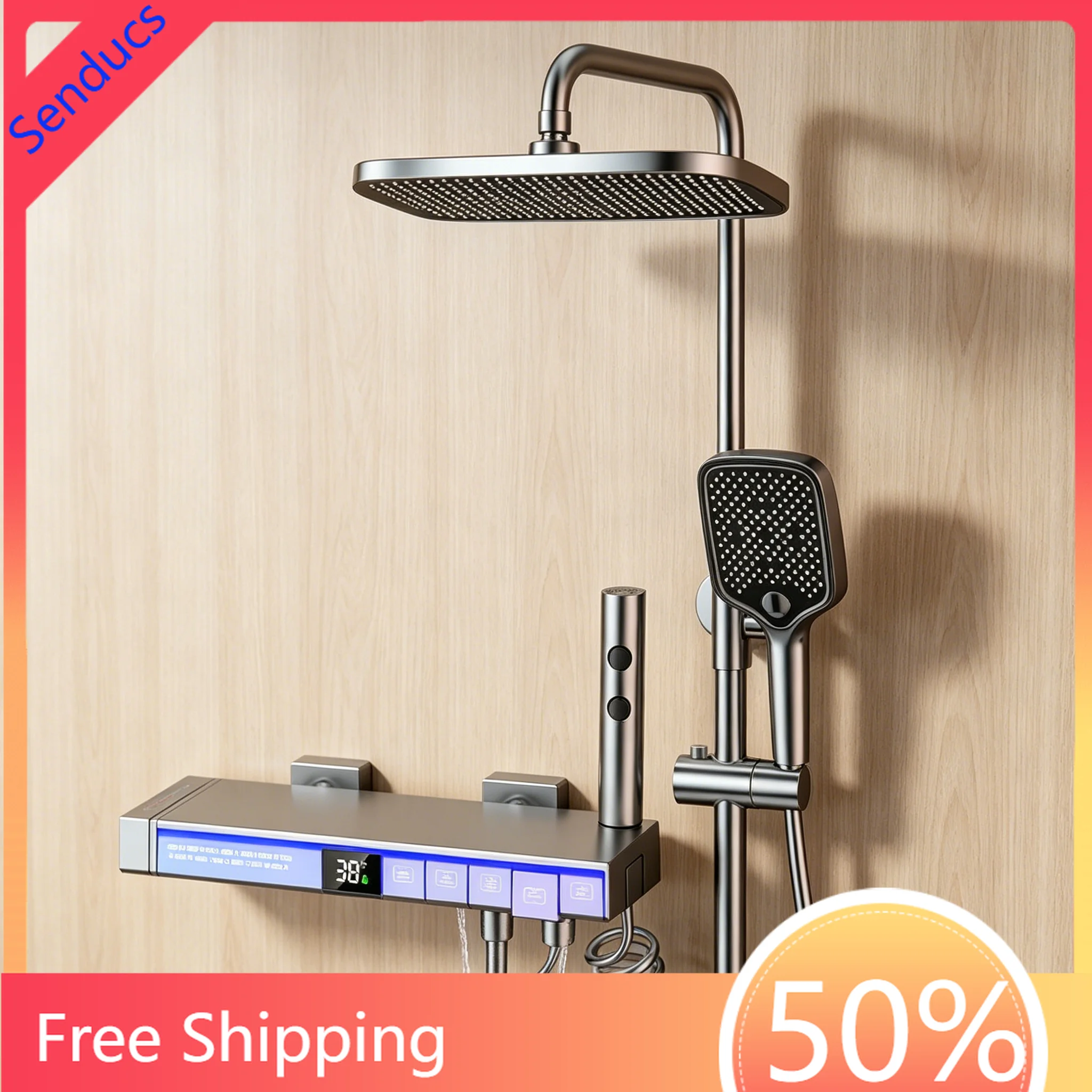 Ambient Light Waterfall Piano Digital Bathroom Shower System Brass Hot Cold Bathroom Mixer Faucet Digital Bathroom Shower Set
Ambient Light Waterfall Piano Digital Bathroom Shower System Brass Hot Cold Bathroom Mixer Faucet Digital Bathroom Shower Set