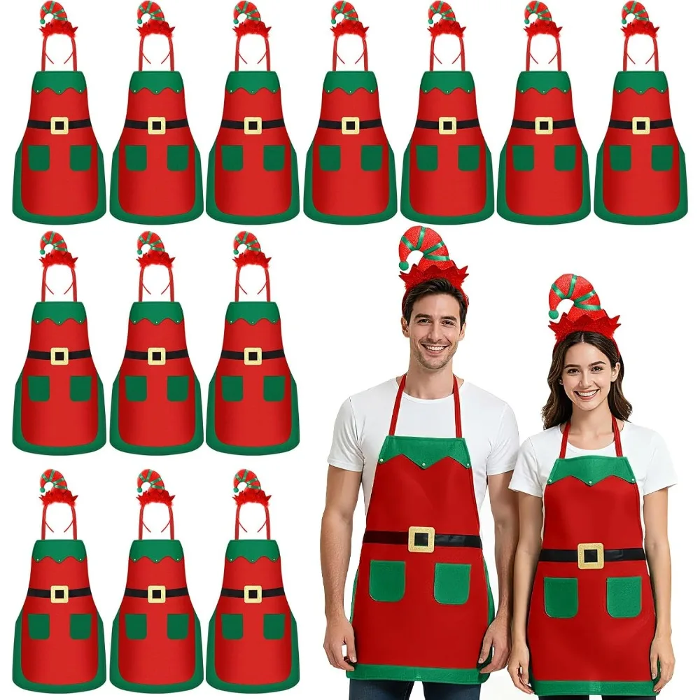 Christmas Elf Aprons with Headbands Bulk Set for Women Kids Men Holiday Kitchen Baking Cooking Xmas Party
Christmas Elf Aprons with Headbands Bulk Set for Women Kids Men Holiday Kitchen Baking Cooking Xmas Party