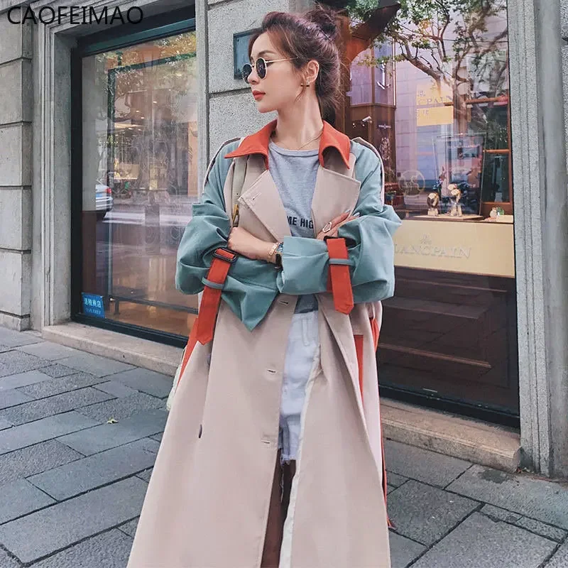 Contrast Stitching Windbreaker Women's Middle Long 2025 Spring Autumn Clothing Korean Version Loose Belt Trench Coat for Women
Contrast Stitching Windbreaker Women's Middle Long 2025 Spring Autumn Clothing Korean Version Loose Belt Trench Coat for Women