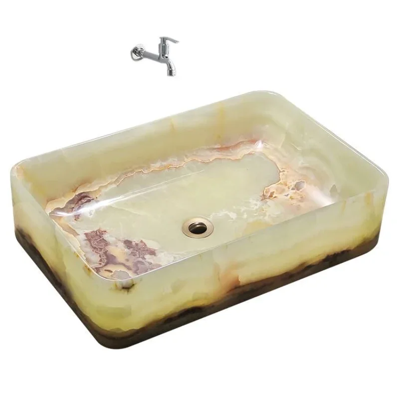 Bathroom square stone table natural jade washbasin simple European art washbasin small apartment
Bathroom square stone table natural jade washbasin simple European art washbasin small apartment