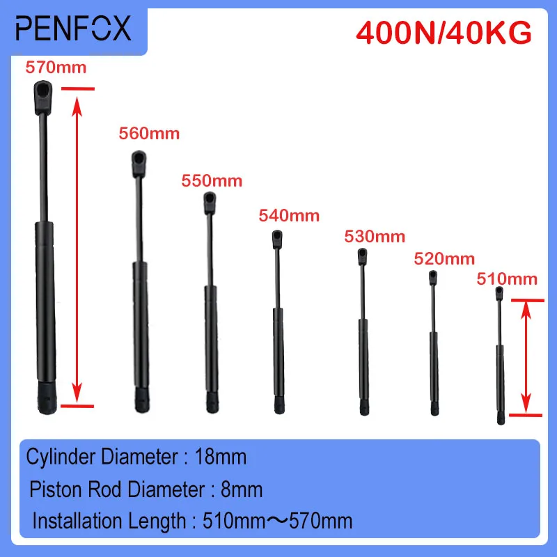 1PC 510mm-570mm 40kg/400N Universal Strut Bars Car Gas Spring Shock Absorber Hydraulic Lift Support Strut Bar Machine Gas Lift
1PC 510mm-570mm 40kg/400N Universal Strut Bars Car Gas Spring Shock Absorber Hydraulic Lift Support Strut Bar Machine Gas Lift