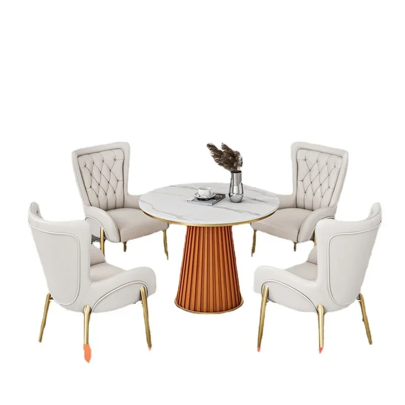 Nordic Hotel leather art table and four chairs combined with round reception table and chairs
Nordic Hotel leather art table and four chairs combined with round reception table and chairs