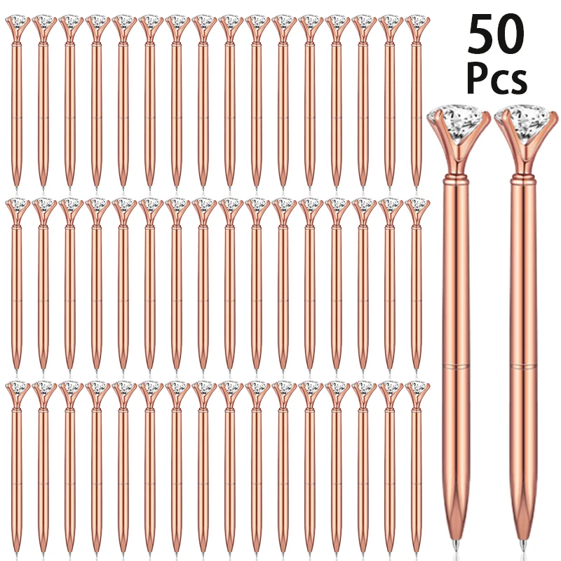 50Pcs Diamond Pens Crystal Diamond Ballpoint Pen Fancy Cute Pens for Women Bling Metal Ballpoint Pen with Black Ink
50Pcs Diamond Pens Crystal Diamond Ballpoint Pen Fancy Cute Pens for Women Bling Metal Ballpoint Pen with Black Ink