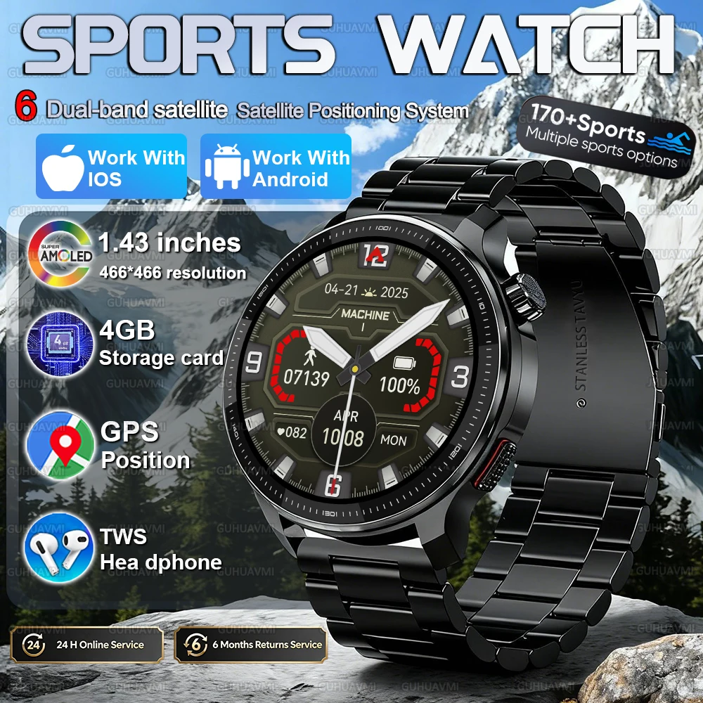 2026 New outdoor Ultra Smart Bracelet Men 4GB Memory GPS offline maps AMOLED HD Screen TWS Bluetooth call Heart Rate Smart watch
2026 New outdoor Ultra Smart Bracelet Men 4GB Memory GPS offline maps AMOLED HD Screen TWS Bluetooth call Heart Rate Smart watch
