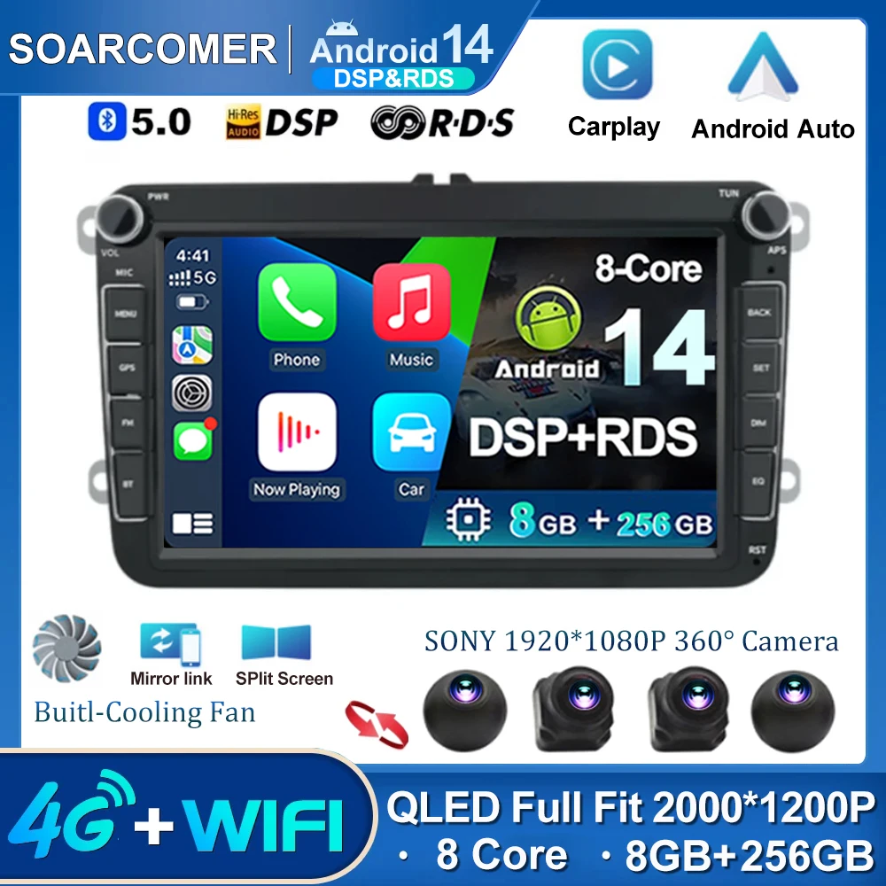 Android 14 System Carplay For VW Volkswagen Passat B7 B6 Golf Touran Polo Tiguan Jetta Car Radio Multimedia Player 2 din DVD GPS
Android 14 System Carplay For VW Volkswagen Passat B7 B6 Golf Touran Polo Tiguan Jetta Car Radio Multimedia Player 2 din DVD GPS