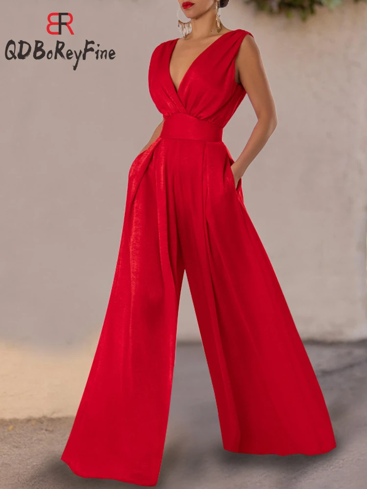 2024 New in Women Jumpsuits Summer Sexy Backless Deep V-Neck Party Playsuit Casual High Waist Wide Leg Jump Suits for Women
2024 New in Women Jumpsuits Summer Sexy Backless Deep V-Neck Party Playsuit Casual High Waist Wide Leg Jump Suits for Women