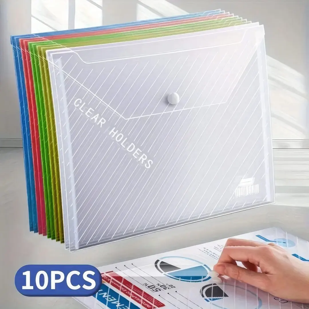 10-piece folding file bag with multi-color striped transparent design, suitable for storing examination papers and documents
10-piece folding file bag with multi-color striped transparent design, suitable for storing examination papers and documents