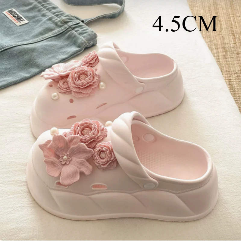 Sweet Pearl Flowers Chunky Platform Sandals for Women Summer DIY Thick Sole Beach Non Slip EVA Garden Shoes Ladies Footwears
Sweet Pearl Flowers Chunky Platform Sandals for Women Summer DIY Thick Sole Beach Non Slip EVA Garden Shoes Ladies Footwears