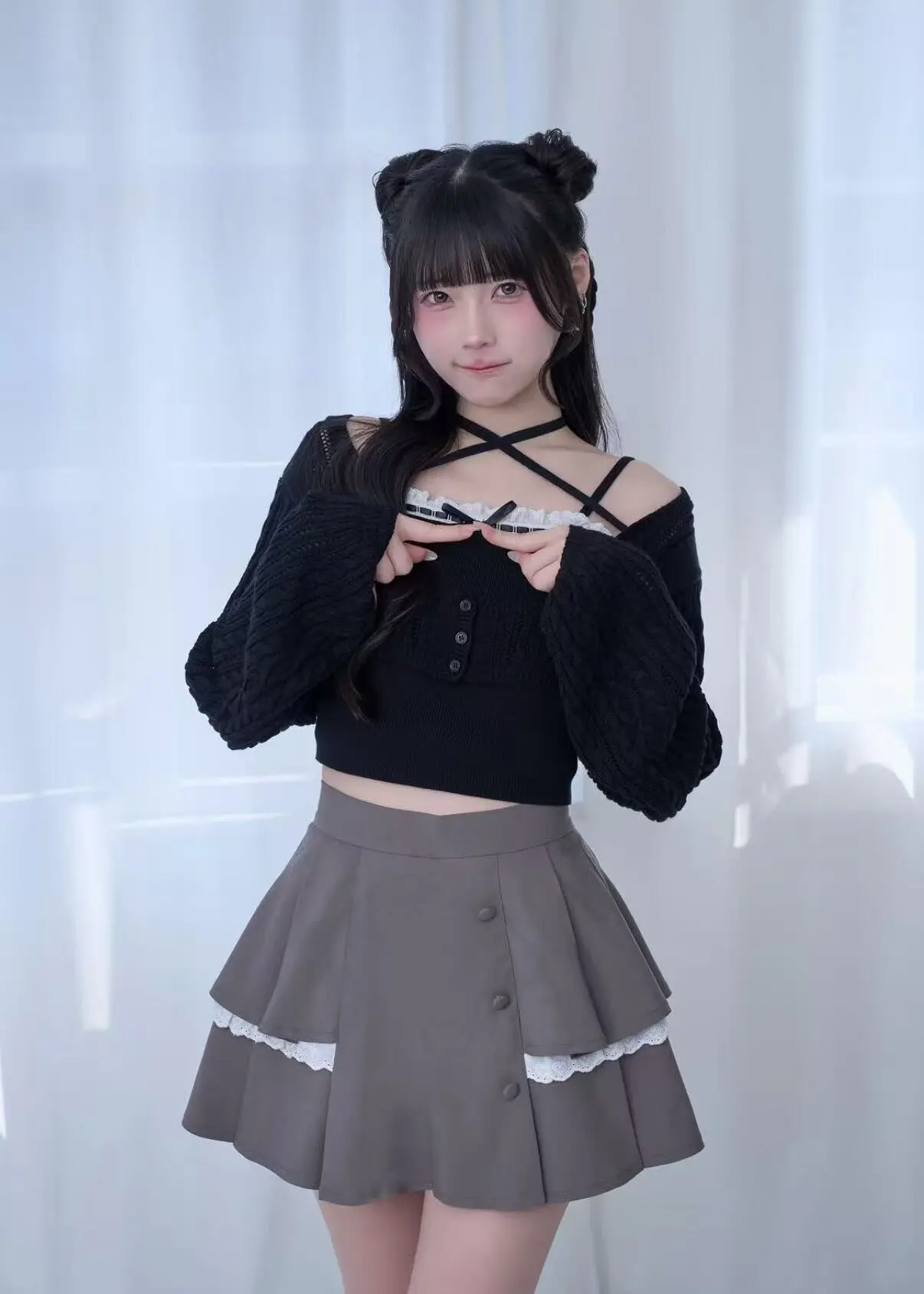 Japanese Sweet 2 Piece Knit Outfit Hollow Out Cropped Cardigan + Criss Cross Bow Cami Tank Top Women Kawaii Y2K Casual Set
Japanese Sweet 2 Piece Knit Outfit Hollow Out Cropped Cardigan + Criss Cross Bow Cami Tank Top Women Kawaii Y2K Casual Set