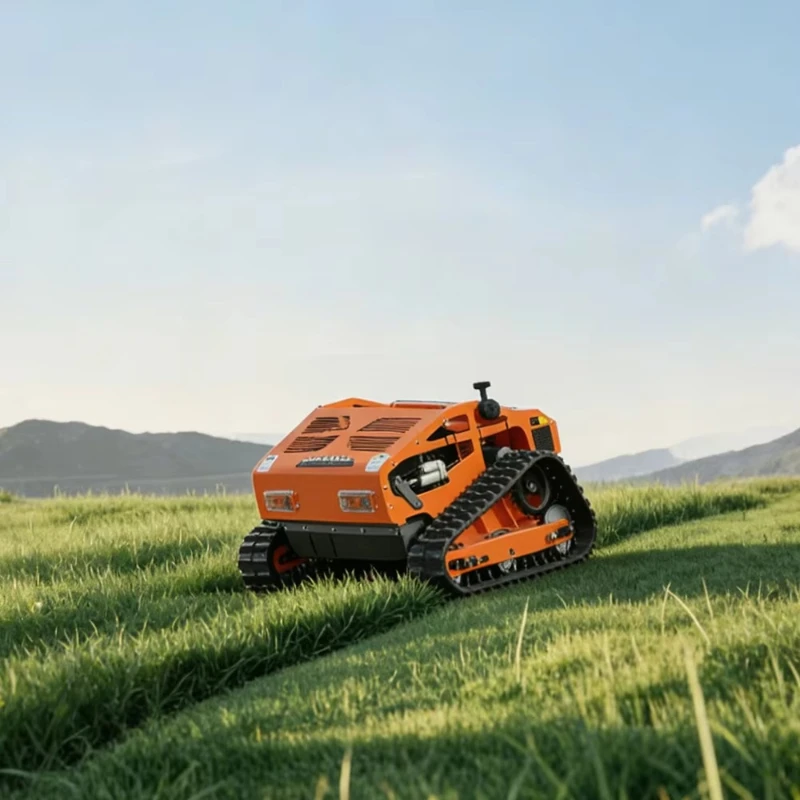 Wide cutting self-propelled crawler intelligent remote control lawn mowing robot
Wide cutting self-propelled crawler intelligent remote control lawn mowing robot