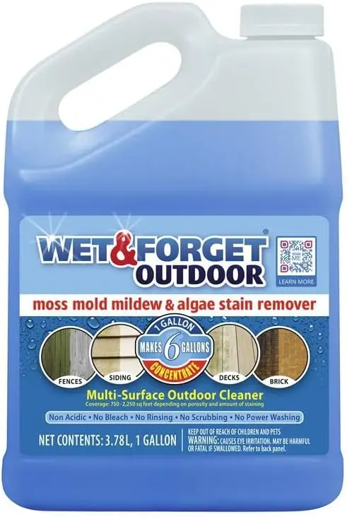 Outdoor Cleaner Concentrate for Moss, Mold, Mildew & Algae Stains on Driveways, Patios, Roofs - No Scrubbing Needed
Outdoor Cleaner Concentrate for Moss, Mold, Mildew & Algae Stains on Driveways, Patios, Roofs - No Scrubbing Needed