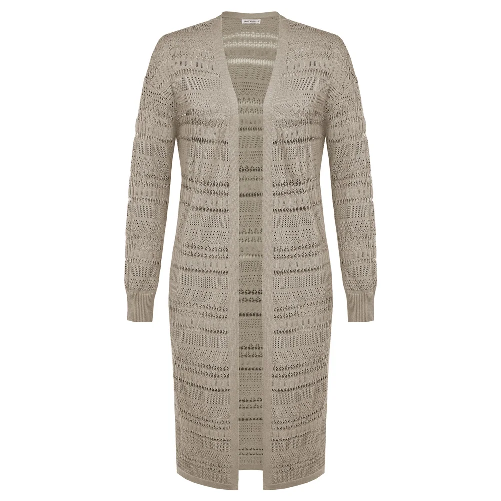 GK Women Knitted Cardigan Spring And Autumn Hollowed-Out Dropped Shoulder Open Front Mid-Calf Sweater Basic Coats
GK Women Knitted Cardigan Spring And Autumn Hollowed-Out Dropped Shoulder Open Front Mid-Calf Sweater Basic Coats