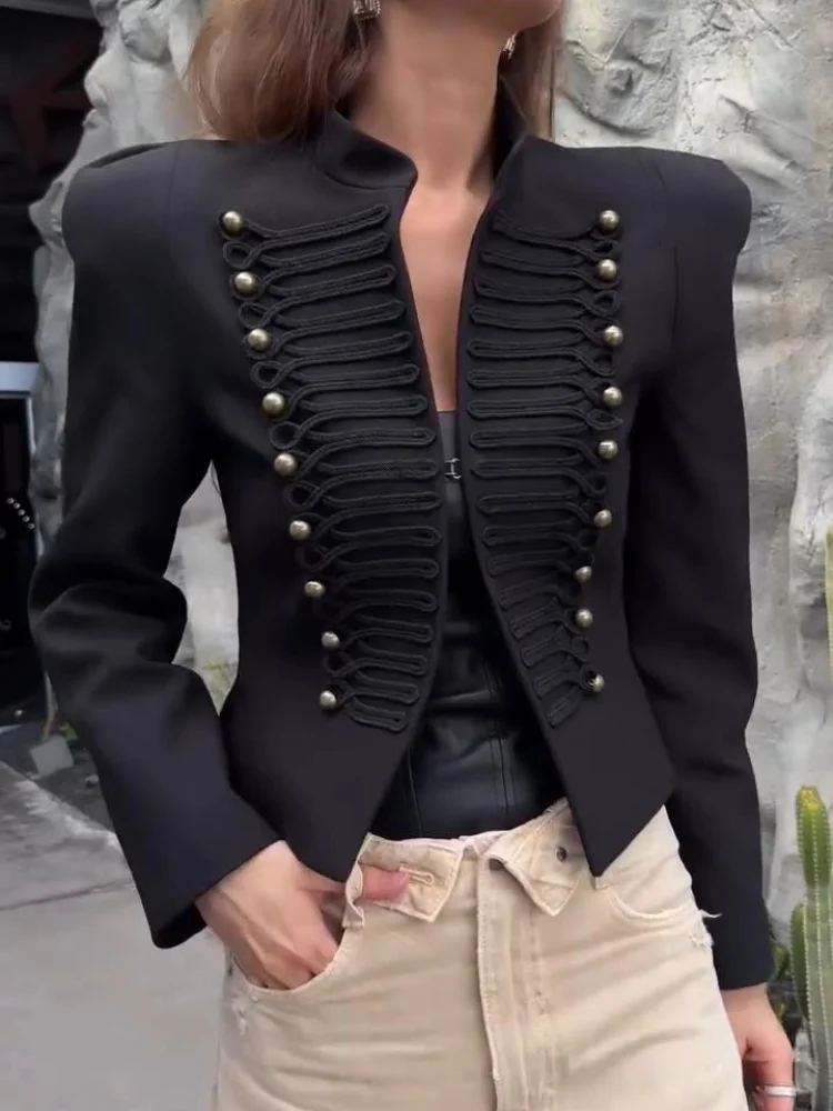 Cropped Blazer Padded Shoulders Stand Collar Vintage Elegant Party Streetwear Jacket for Women
Cropped Blazer Padded Shoulders Stand Collar Vintage Elegant Party Streetwear Jacket for Women